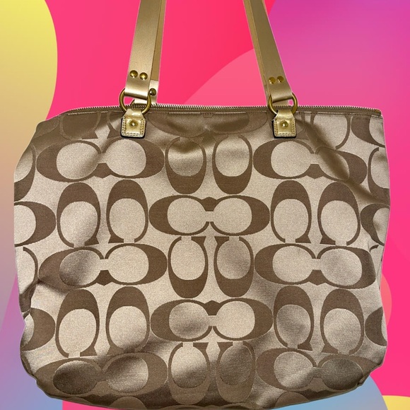 Coach Poppy Applique Shoulder Bag Pocket Tote F20099 Rare Limited Edition - Picture 2 of 6